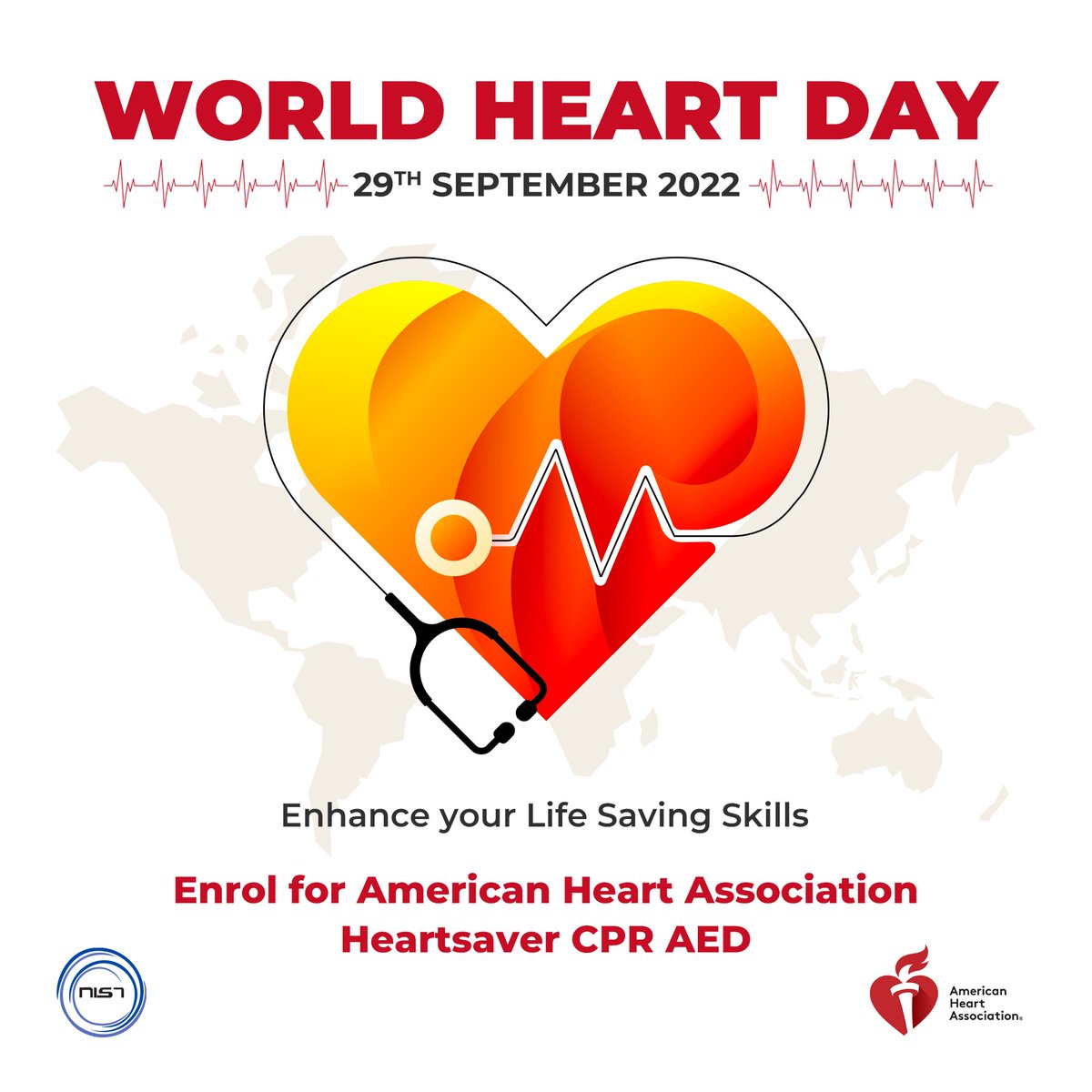 NIST_Global's tweet photo. NIST offers Corporate programs for the course AHA – Heartsaver CPR AED. Attend to victims of Cardiac arrest in case of an emergency &amp; save lives! For further details, kindly call our client servicing team @ +91 9384663536 
#nist #nistinstitute #worldheartday #cpr #safetyfirst https://t.co/bJtPdhyZx7