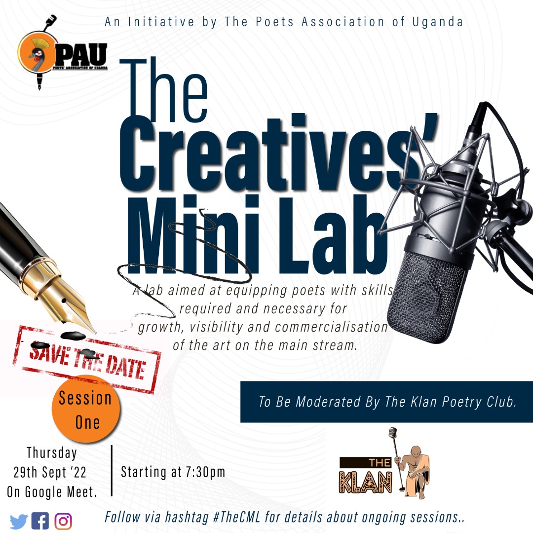 Today, @KlanUg will be moderating the first ever #TheCML on Google Meet. 
Join us as the wonderful @obiamwrights will be taking us through theatrical poetry. 

@UgandaPoets @benjochurchill @child_iman @zaamu