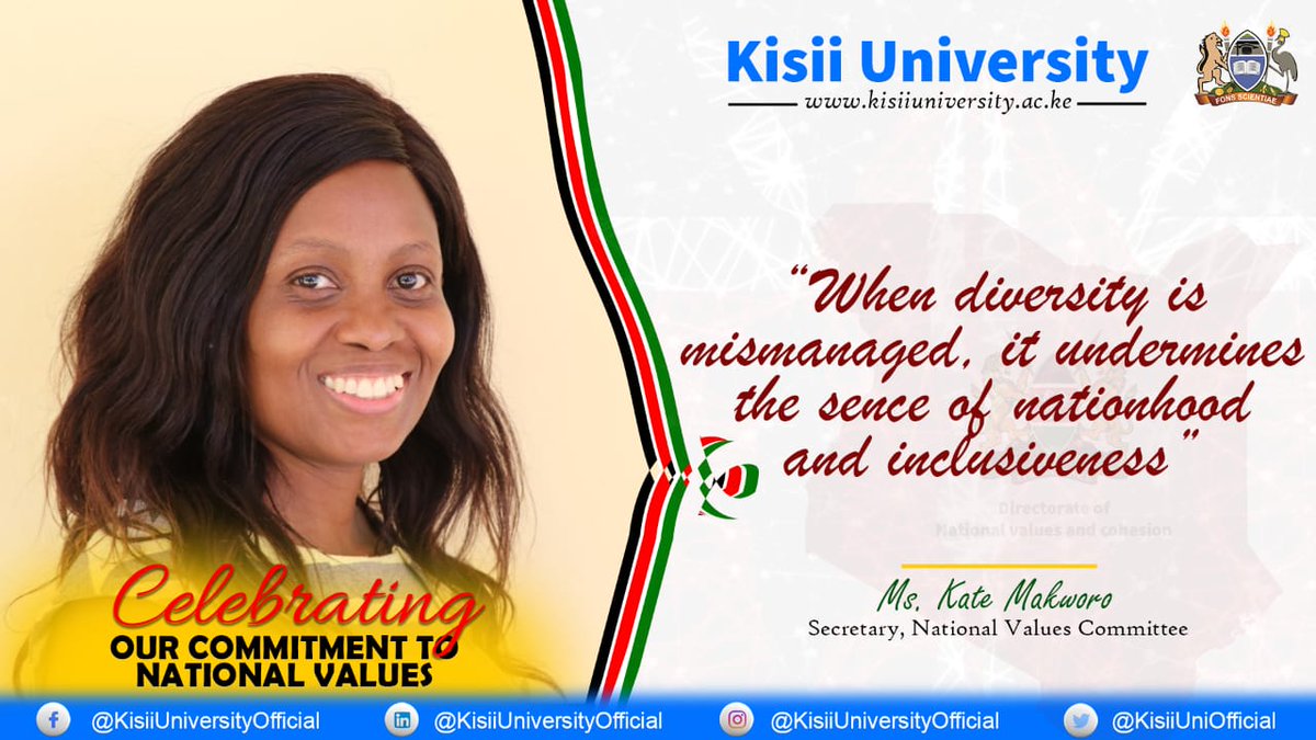 kisiuniofficial's tweet photo. Kisii University continuously pushes for a decent engagement and retention of our National Value system. #Ksu4NationalValues #KisiiUniversity https://t.co/Vp3kehTsPY