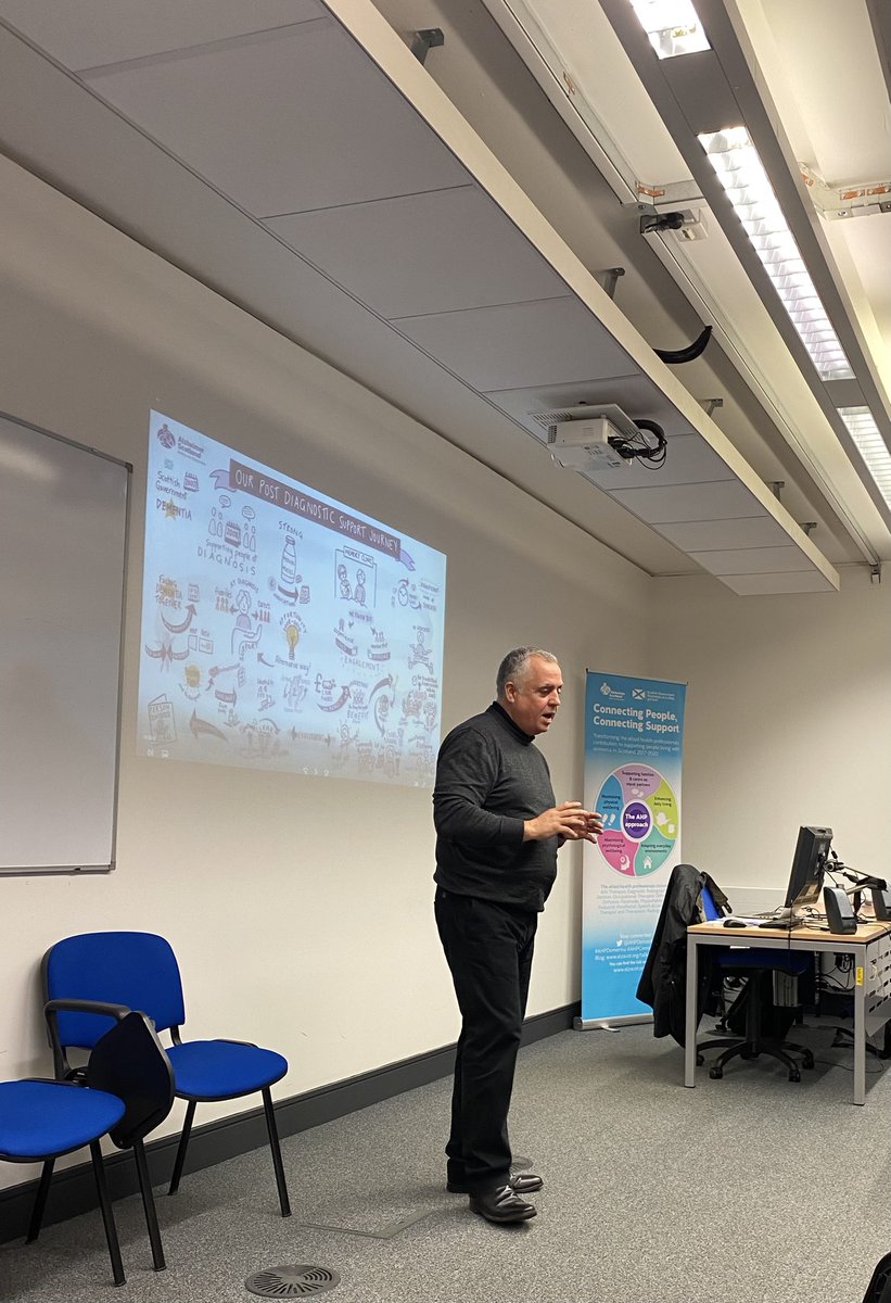 elaineahpmh's tweet image. Henry Simmons @alzscot starting our day at @EdinburghNapier on #RightsBased #dementia &amp;amp; #AHPs and ensure people with #dementia &amp;amp; their supporters have a sense of self and belief 💜 #Right2Rehab