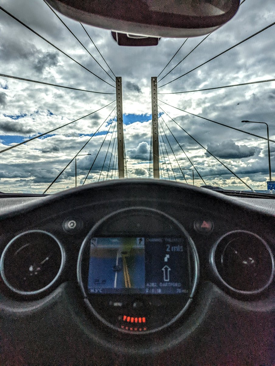 NeilBurgess's tweet photo. Enjoyed this #ViewFromTheMini yesterday as we passed over a bridge.

#mini #r53 #minicooper #minicoopers #jcw #minijcw #roadtrip #roadtripclub #clouds #sky #bridge #pretty https://t.co/16xA5DUEkM