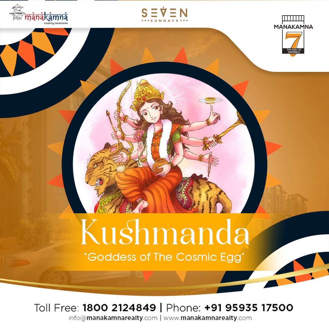ManakamnaBuildr's tweet photo. It is the fourth day of Navratri and on this day Goddess Kushmanda is worshipped. 

Goddess kushmanda is the fourth incarnation of Ma Durga and also believed to reside inside the Sun. 

Manakamna7 extends warm greetings on the auspicious occasion of Navaratri. 

Happy Navratri! https://t.co/jQhnyPBljv