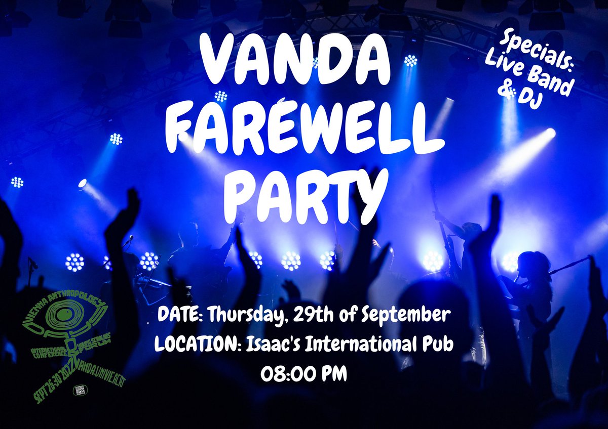 ❗️Let's end the Day and unfortunately the Conference too with our Farewell Party! You are all invited to listen to some great bands, too groove to an awesome DJ and connect with us starting at 8pm | Free Entry | No registration | ISAAC'S PUB, Schubertgasse 13, 1090 Vienna 🎊🕺🏽🤩