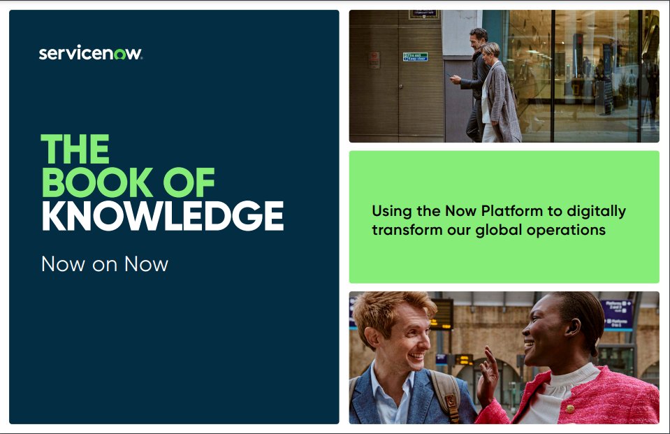 lokeshar006's tweet photo. Want to read what's top of mind for ServiceNow practitioners, the people who use the Now Platform in their jobs every day? Download the new #NowOnNow Book of Knowledge to read the most popular stories on how we use AI, ITSM/ITOM, GRC and more. https://t.co/1YUNMNWjNQ https://t.co/BVpatzdqza