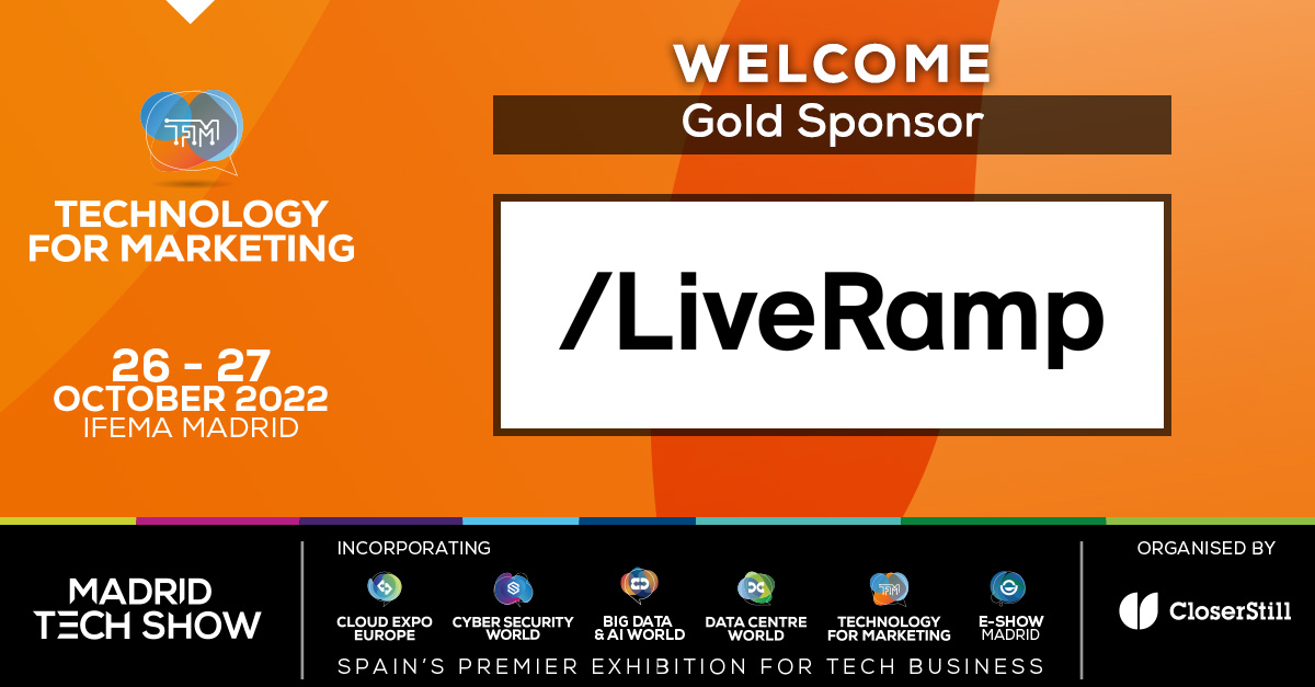 MadridTechShow's tweet image. 🎉We are so happy to announce the participation of @LiveRamp as #GoldSponsor for #TFMMadrid.

🚀LiveRamp is the leading #DataEnablement #platform for the safe, easy and effective use of #data.

You will find them at the📍 I17 #stand.

👇But first, getting your ticket!