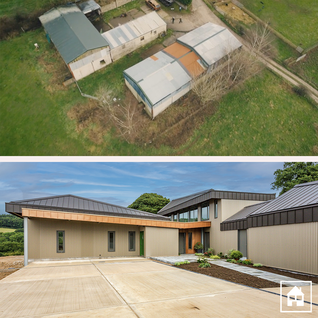 granddesigns's tweet image. Before and after.

This Derbyshire valley has got its own ultra-longhouse, complete with an angular roof to reflect the undulating hills of the surrounding landscape 😍 #GrandDesigns
