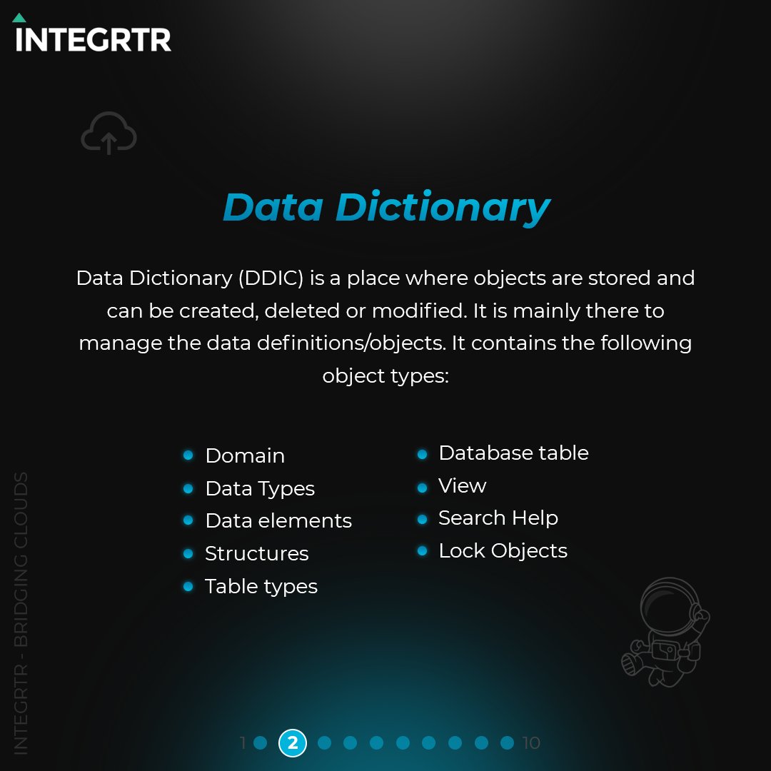 integrtr's tweet image. INTEGRTR #MiniLearning | Data Dictionary in ABAP (2/10)