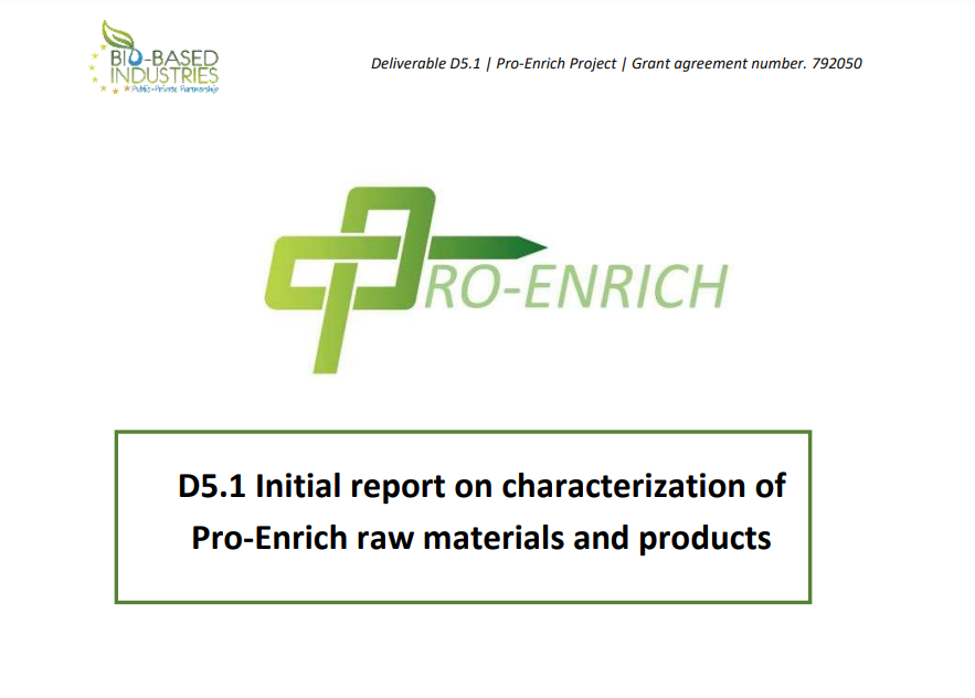 Bioref_Cluster's tweet photo. The #ProEnrich project presents a report on its #characterisation efforts with respect to raw #materials and #products. This document serves as an informational overview of the general activities underway and it is the first report of three. Read it here!▶️https://t.co/ba1kcGhPMZ https://t.co/FSUAHBbDAj