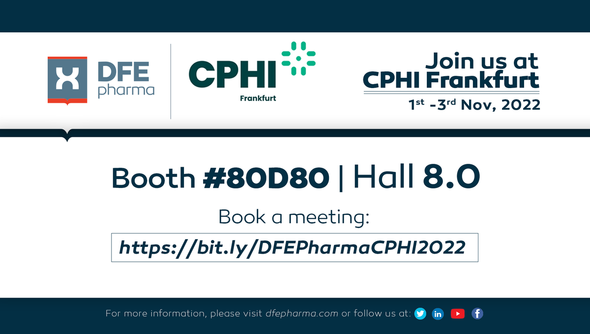 dfepharma's tweet image. Meet us at #CPHI2022. Our team of experts will be present in Frankfurt from November 1-3 and ready to support you. Discover our broad excipient portfolio covering OSD, Biopharma and inhalation: bit.ly/DFEPharmaCPHI2…  #Pharma