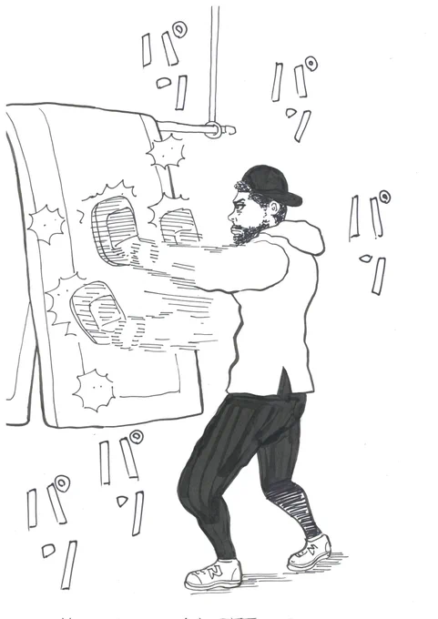 メイウェザーのミット打ちトレーナー
の布団たたき 