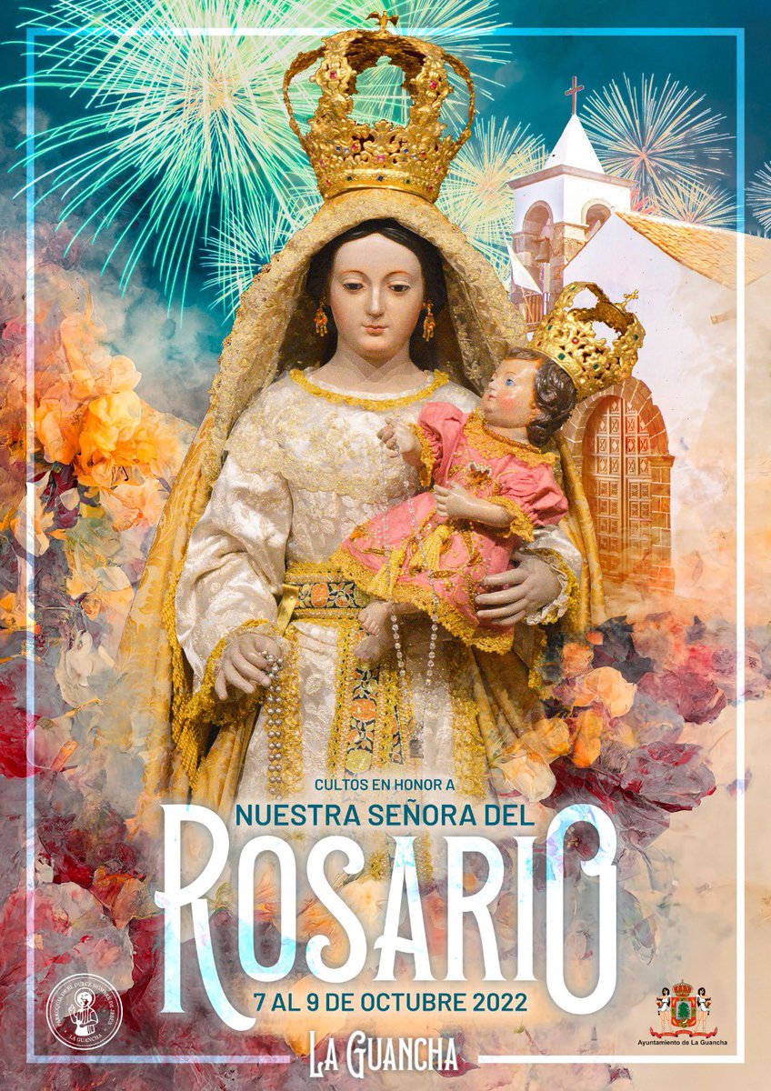 aytoguancha's tweet photo. CARTEL anunciador de la festividad de #NuestraSeñoradelRosario en #LaGuancha, elaborado por @damiroal
Los actos se llevarán a cabo del 7 al 9 de octubre, con la parroquia de El Dulce Nombre de Jesús como escenario principal. ¡
.
#fiestas #cultos #cartelanunciador #damiroal https://t.co/7AuXBiGebH