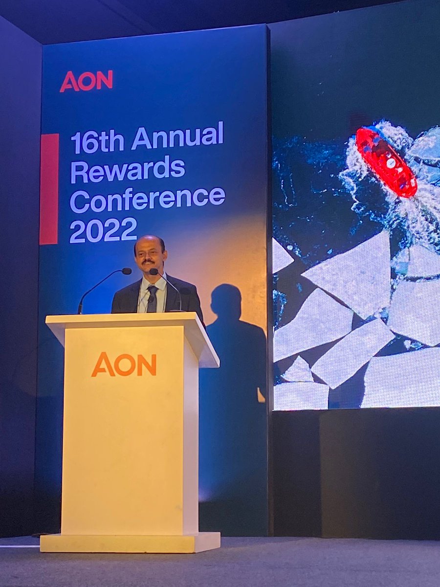 At #AonRewardsConference2022, Mr. Samiran Chakraborty says that India's post covid resilience is remarkable. The economy has revived back to pre-covid levels. Urban jobs were not heavily suffered, he added. #RisingResilient