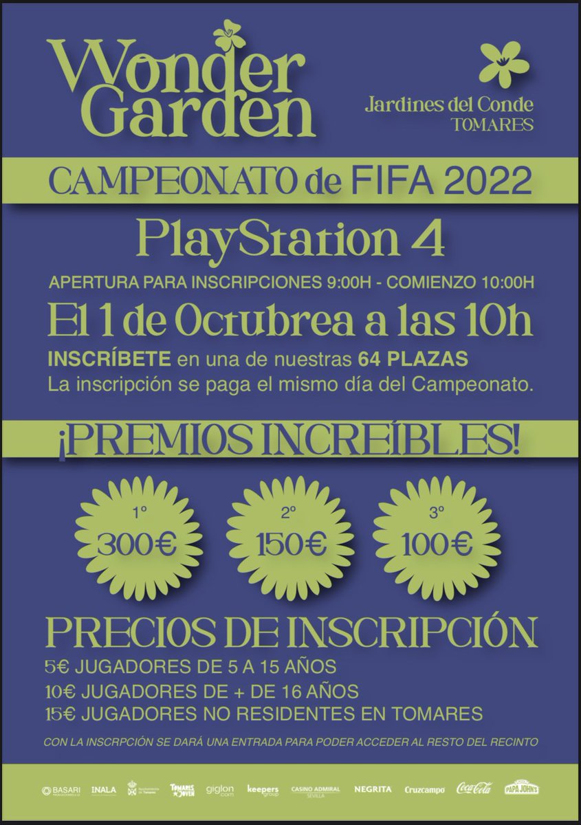 🎮 Wonder Garden también contará con un torneo de FiFA 2022. 

!!Últimas plazas disponibles!!

#Tomares