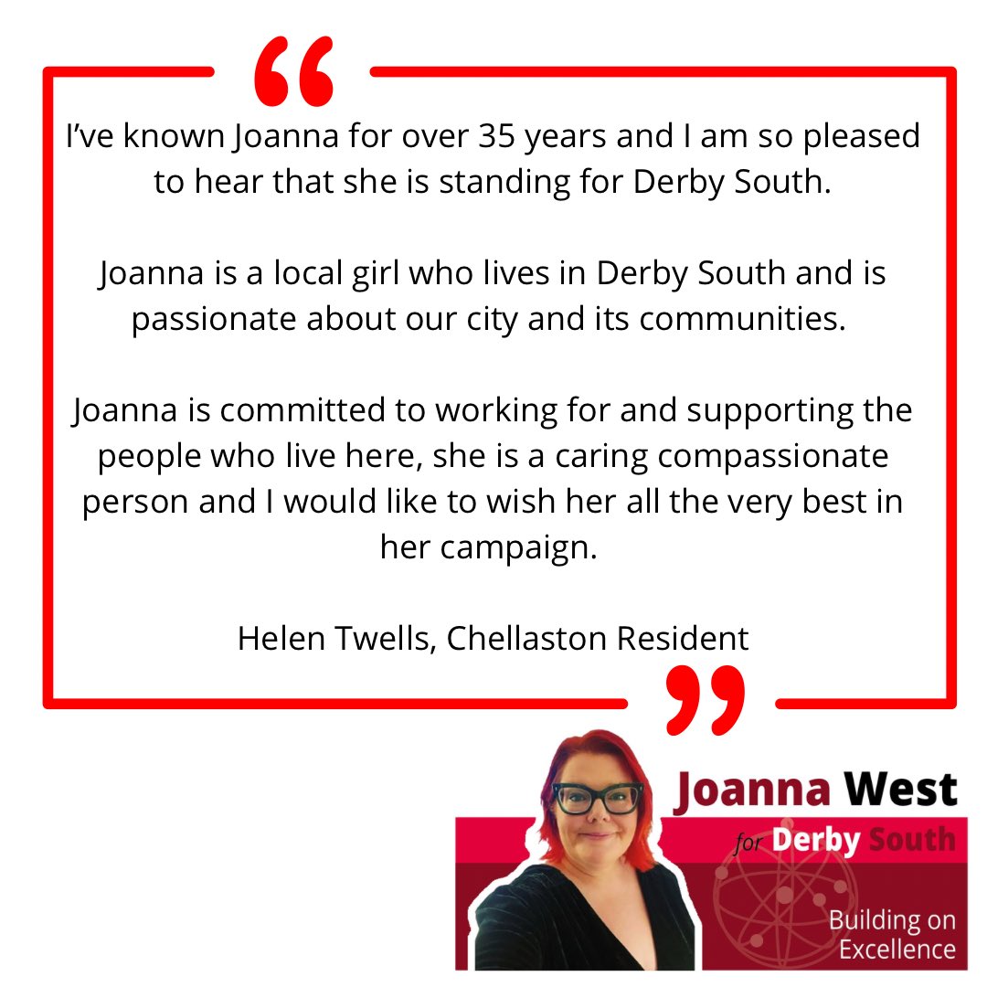 JoannaWestUK's tweet image. Buoyed by Party Conference, I know we only get a Labour government by getting Labour MPs. I fight for Derby South because I care what happens here.

Thank you Helen for your continued support, I fight for you! 

#BuildingOnExcellence #ForTheFuture #VocalAndVisible #DerbySouth