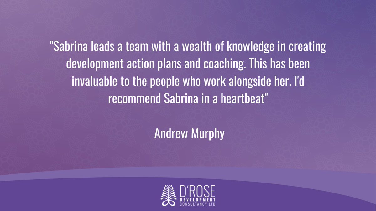 "Sabrina leads a team with a wealth of knowledge in creating development action plans and coaching. This has been invaluable to the people who work alongside her. I'd recommend Sabrina in a heartbeat" - Andrew Murphy

Discover how we can support your team: droseconsultancy.com