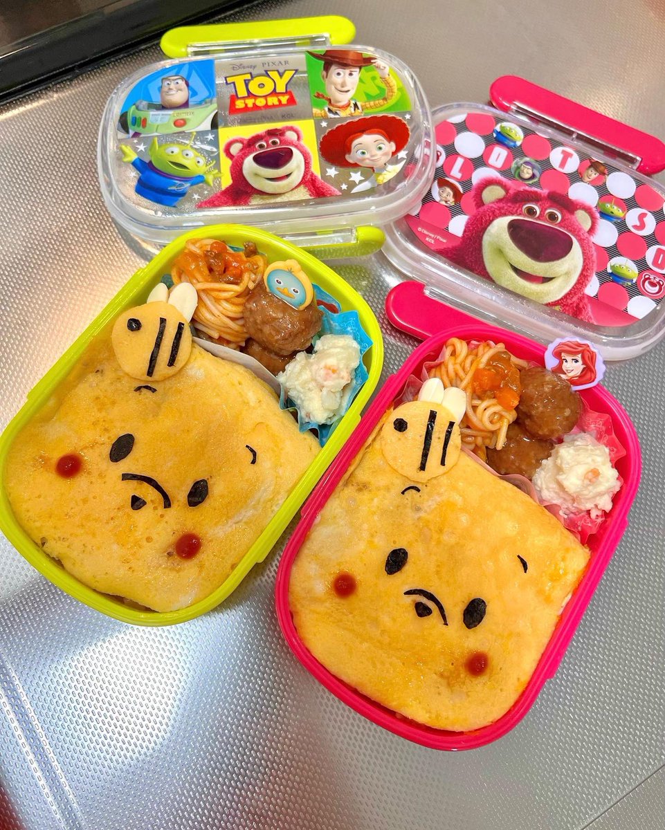 h627s122's tweet photo. 2人分のキャラ弁大変だけど
作りおわったあとのやりきった感🥺 https://t.co/ruhKwDacy6