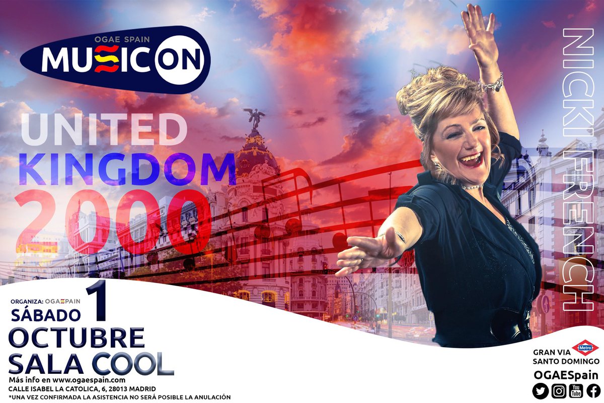 NickiFrenchie's tweet photo. I’m so looking forward to performing at Sala Cool in #Madrid this weekend for OGAE España 🇪🇸 - see you there!

#Eurovision #Spain #SalaCool #NickiFrench https://t.co/l0uXn0gr1h