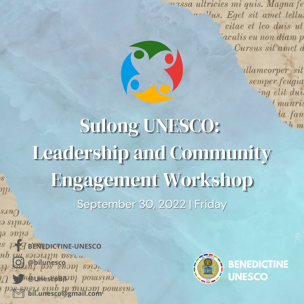 UnescoBil's tweet photo. 🕊 Greetings of Peace! Handa na ba kayo?

🌏 Tara na't sumulong mga ka-ESCO at inihahanda ng BIL-UNESCO ang Sulong UNESCO: Leadership and Community Engagement Workshop sa Biyernes ng 4pm hanggang 6pm. 

#BILUNESCO
#SulongUnesco https://t.co/vM3TCxiCkF