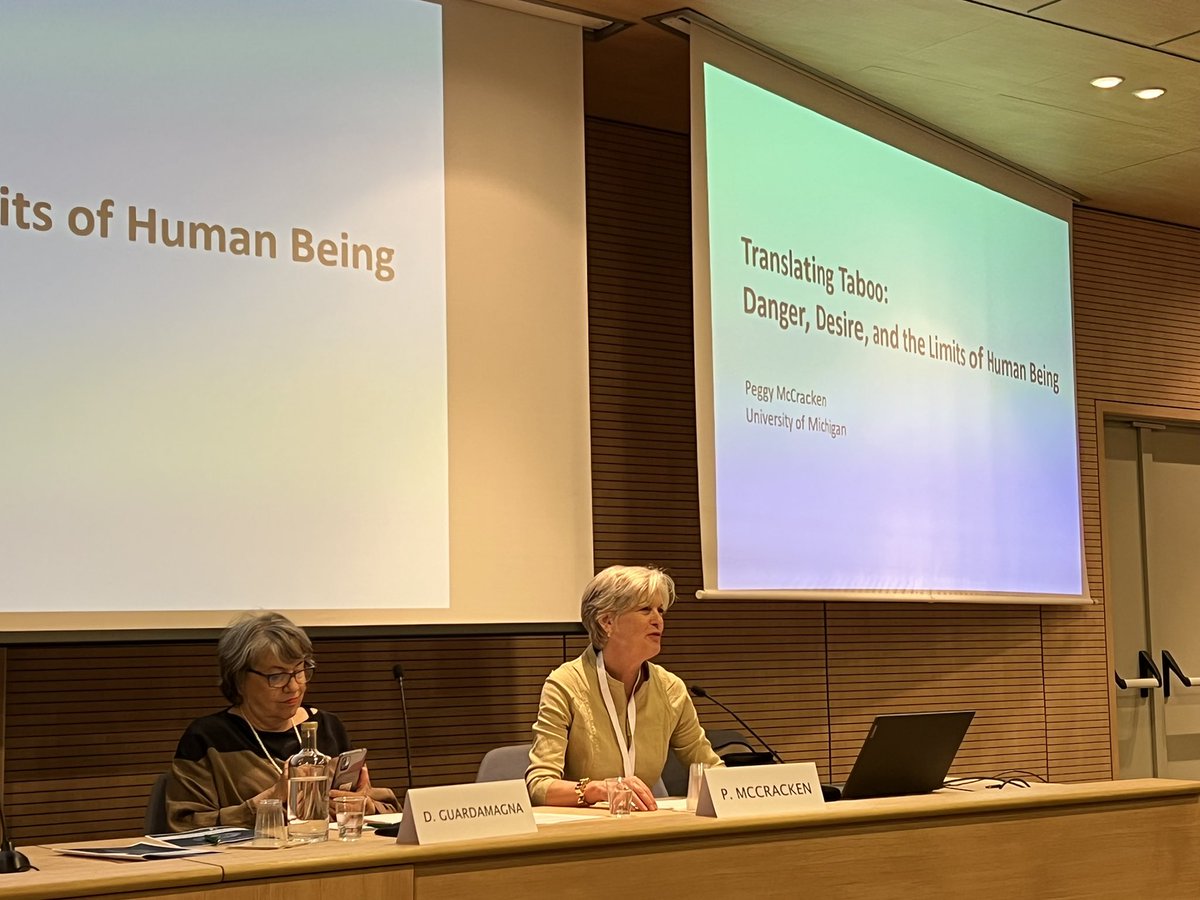 TACOconference's tweet photo. Prof Peggy McCracken opening the second day of the Taboo Conference with her plenary “translating Taboo: Danger, Desire, and the Limits of Human Being” #taco2022 #tabooconference #taboo https://t.co/e6tEWiM13P