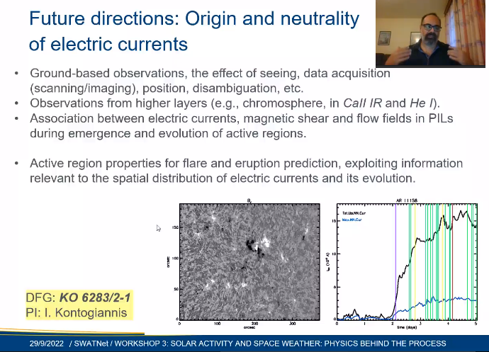 SWATNetProject's tweet image. It&apos;s been a pleasure to have Ioannis Kontogiannis @konjo @AIP_Potsdam opening the series of lectures at Workshop 3 #SWATNetProject. He spoke about properties of active regions and eruptive activity discussing recent results and future directions of this topic. #Sun #spaceweather