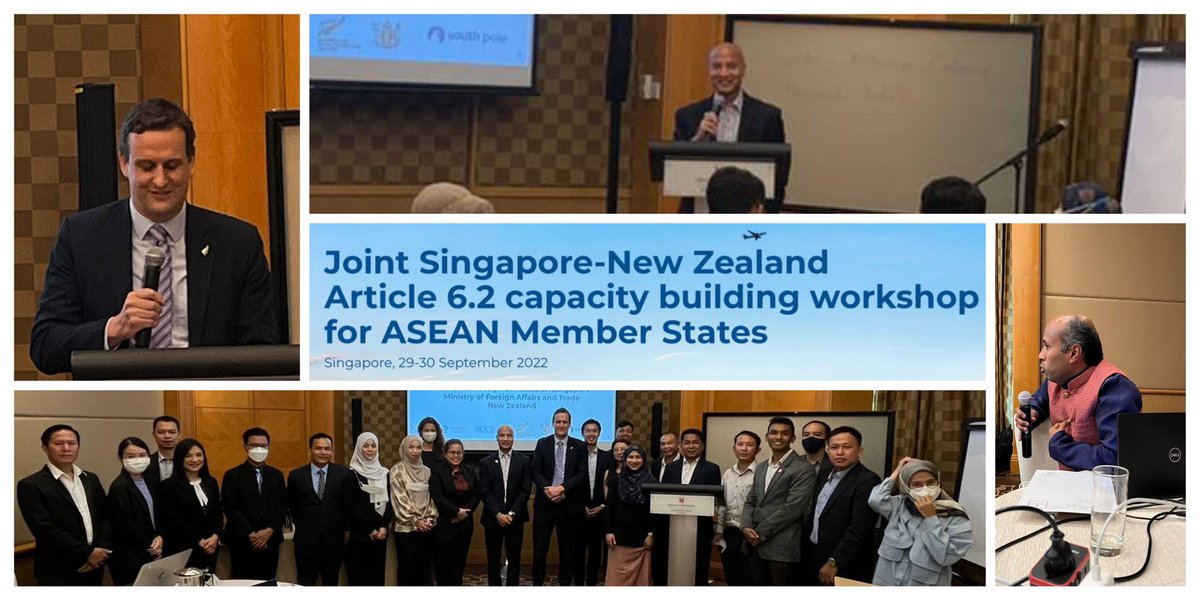 Singapore🇸🇬pleased to partner🇳🇿<a href="/MFATNZ/">New Zealand Ministry of Foreign Affairs & Trade</a> @ClimateEnvoyNZ to organise Art 6 workshop with <a href="/southpoleglobal/">South Pole</a> for #ASEAN countries to discuss how we can leverage Art 6 to enhance our mitigation potential &amp; supply of high-quality carbon credits in support of regional #decarbonisation