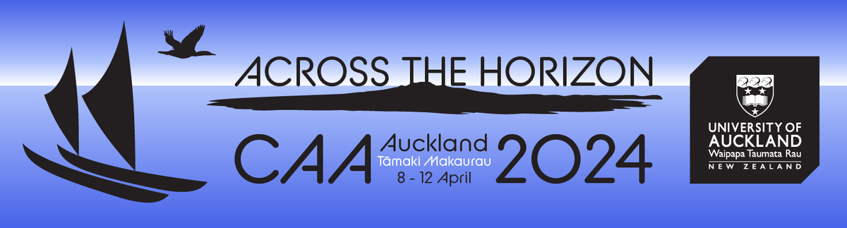 The theme for CAA 2024 Auckland Tāmaki Makaurau is "Across the Horizon". This represents how we collaborate internationally, and also look across space and time in continuing to develop methods and techniques. #CAA2024AKL
