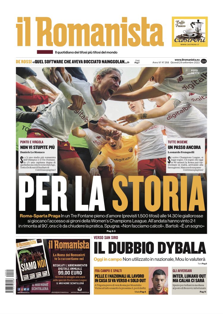 ⏳🇪🇺

#RomaSparta #UWCL #ASRomaFemminile