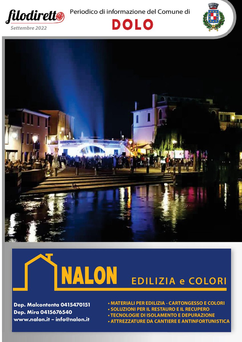 Periodico di informazione del Comune di Dolo 'Filodiretto'

In distribuzione nel territorio di #Dolo il 𝗻𝘂𝗺𝗲𝗿𝗼 𝗱𝗶 𝘀𝗲𝘁𝘁𝗲𝗺𝗯𝗿𝗲 scaricabile al link tinyurl.com/y3v8uccm.

#filodiretto