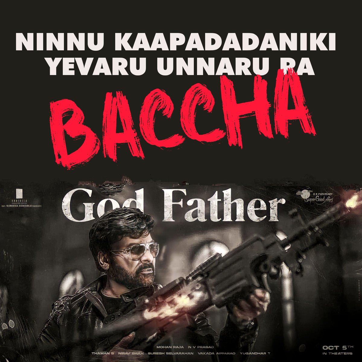 alwayZ_chandu's tweet photo. Single Trailer from #MegastarChiranjeevi..
Now all #Nandamuri fans giving blowjob to #Mohanlal 😂🤣
That's why he is the supremo...Aa bhayam undali ra #Bachas.
#GodFatherOnOct5th #GodFather #GodFatherTrailer #GodFatherPreReleaseEvent #RamCharan
#Megang https://t.co/1vTjFuMJuh