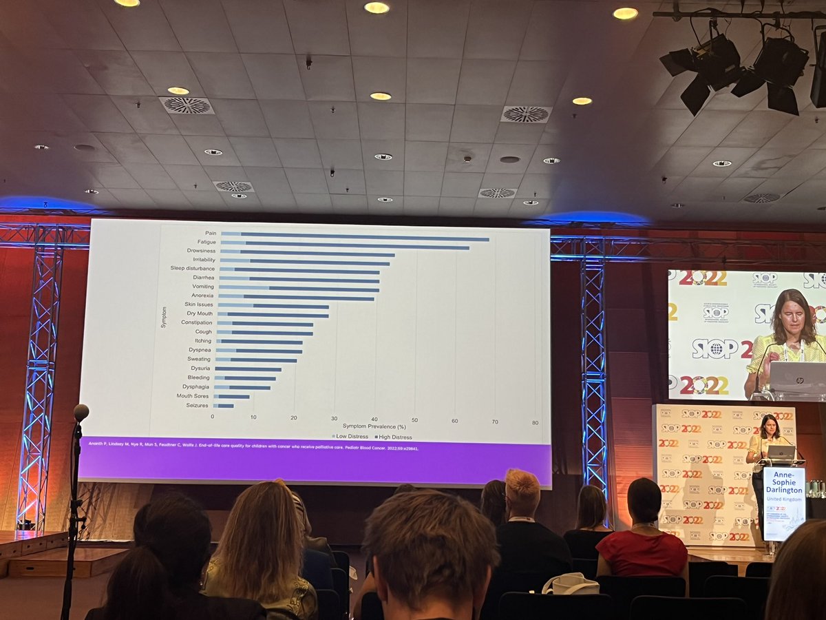 Pain is the most distressing symptom for #childhoodcancer patients at the end of life. @asdarlington emphasizing the importance of including the patient voice throughout the cancer trajectory. <a href="/WorldSIOP/">SIOP International</a> <a href="/SIOPPPO/">SIOP-PPO</a> #siop2022