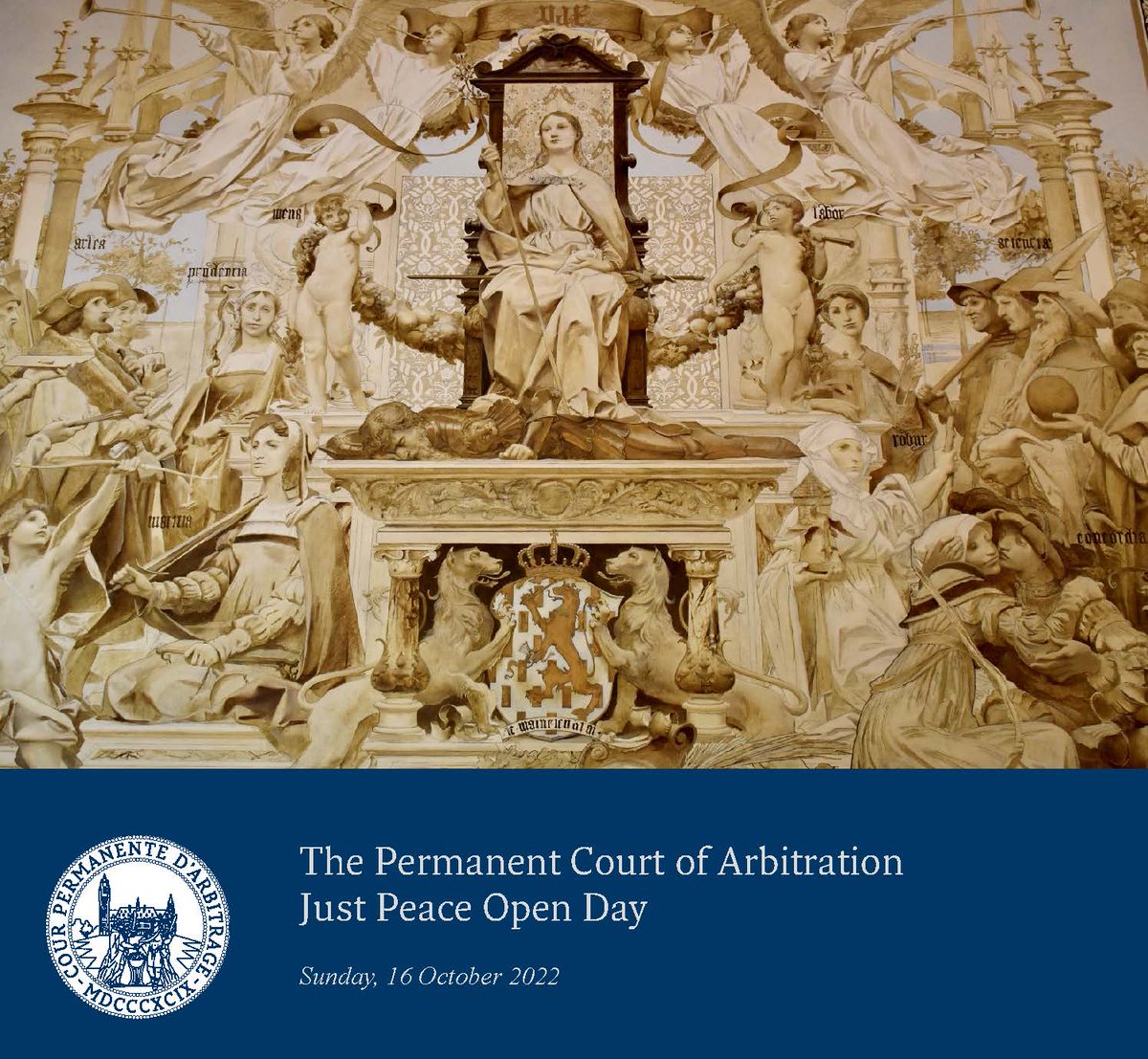 PCA_CPA's tweet photo. Registration is now open for #PCA Open Day, as part of the Just Peace Month in #TheHague. Join us on 16 October to learn about the work of the PCA and @CIJ_ICJ and receive a guided tour of the @PeacePalace!
Details: https://t.co/vZXzdArLhn.
#IntOpenDay #JPM22 #IntLaw https://t.co/HEbQE026xt