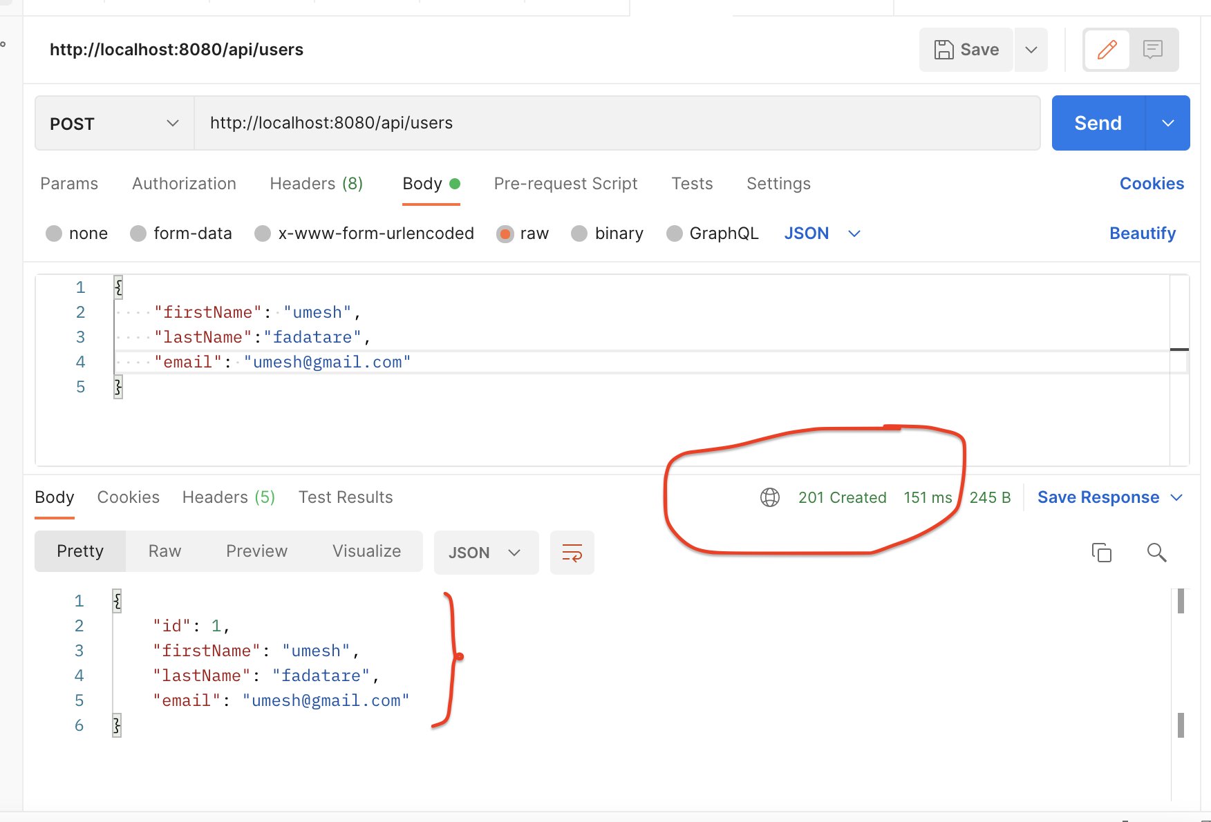 Spring boot rest shop json example