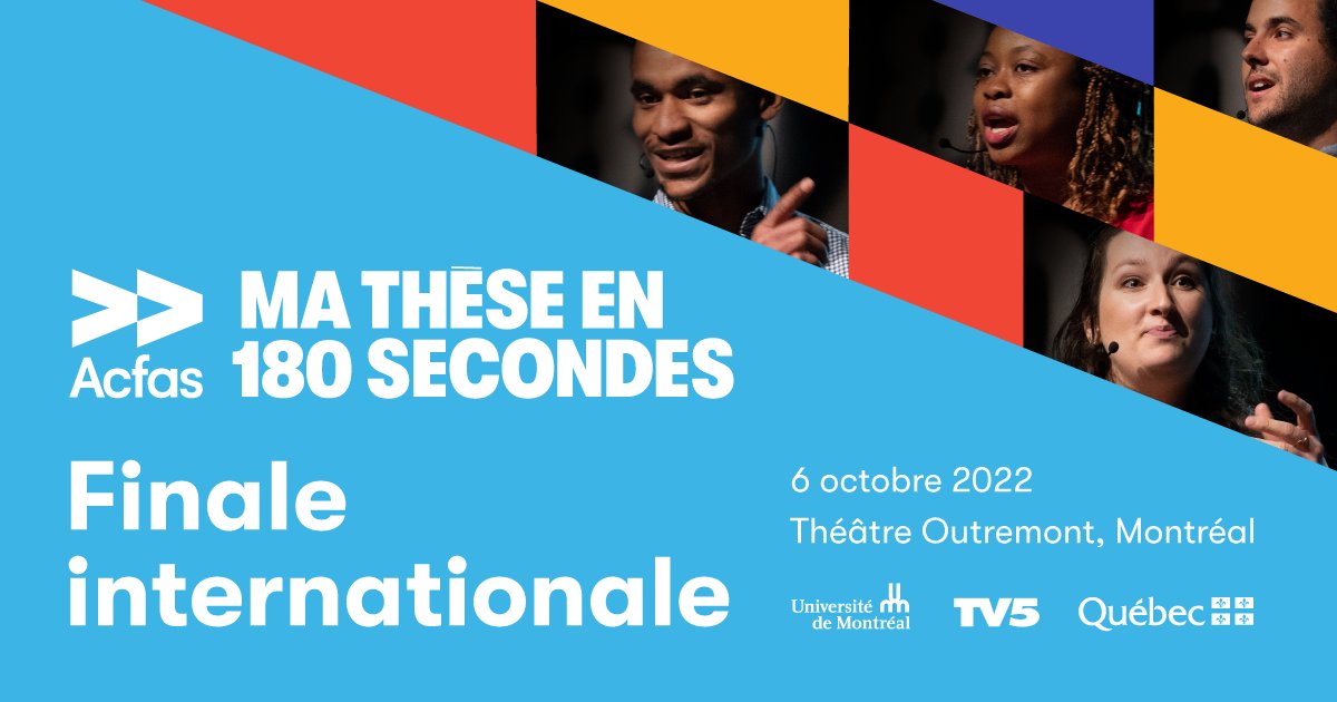FranceUniv's tweet photo. 📰 Alphanie Midelet, lauréate nationale #MT180 et 19 doctorantes et doctorants francophones ont rendez-vous dans 1 semaine pour la finale internationale à Montréal ! #GoAlphanie 🤞

Lire notre communiqué de presse ➡ https://t.co/5PKq5slE5n https://t.co/Lhs7tPAeTi