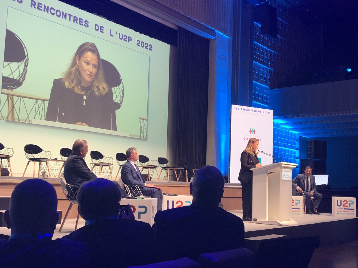 #RencontresU2P intervention de la ministre Olivia Gregoire <a href="/oliviagregoire/">Olivia Gregoire</a> introduit ses propos en rappelant qu’elle reste et restera aux côtés des entreprises de proximité et de l’<a href="/U2P_france/">U2P</a>