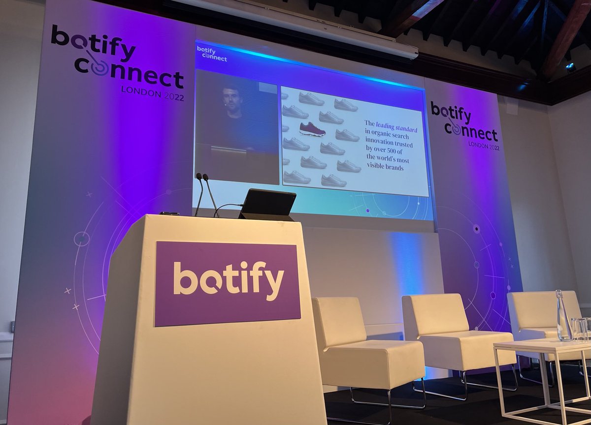 SearchMATH's tweet photo. #botifyconnect getting underway simultaneously in London and Paris this morning with a live broadcast from ⁦@botify⁩ CEO, ⁦@adrien_men⁩ https://t.co/2I3J4r775s