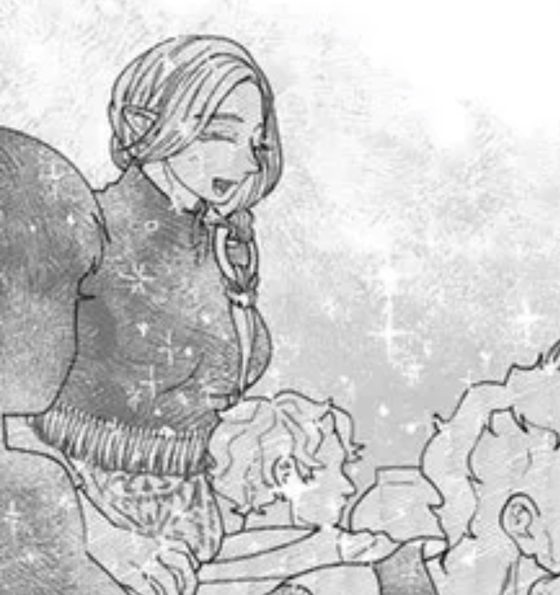 この辺ずっとニコニコしてるのは内心楽しくてしょうがないから
しかしデバガメ根性がすごいので短命の種族たちからは若干敬遠されています 