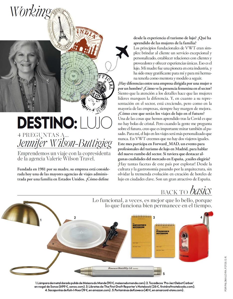 Forward_ (@forward_travel) on Twitter photo The magazine <a href="/elle_es/">ELLE España</a> features an interview with Jennifer Wilson-Buttigieg, Co-President and owner of <a href="/VWT_Travel/">Valerie Wilson Travel</a>. She will be speaking at a roundtable Forward_MAD on October 7th.
Further information: forward.travel
#Travel #tourism #LuxuryTravel #womenempowerment The magazine <a href="/elle_es/">ELLE España</a> features an interview with Jennifer Wilson-Buttigieg, Co-President and owner of <a href="/VWT_Travel/">Valerie Wilson Travel</a>. She will be speaking at a roundtable Forward_MAD on October 7th.
Further information: forward.travel
#Travel #tourism #LuxuryTravel #womenempowerment