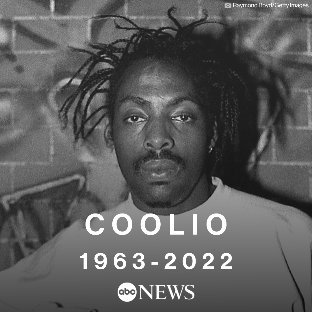 ABC's tweet photo. Rapper Coolio, who rose to the national spotlight in the 1990s with his Grammy-winning hit "Gangsta's Paradise," has died at the age of 59, his longtime manager Jarez Posey confirmed to @ABC News. https://t.co/9x53OmBYCl https://t.co/lCTwy0wIvj