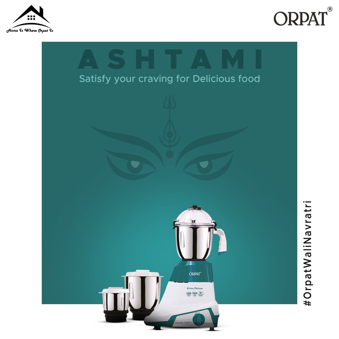 orpat_group's tweet photo. It's time to satisfy your appetite for this Ashtami of Navratri with Orpat's 1200-Watts Mixer Ka Baap!
Happy Navratri to all!!
#Navratri #HappyNavratri #HappyNavratri2022 #Navratri2022 #MaaDurga #MaaAsche #Durgapuja #Orpat #OrpatWaliNavratri #CelebrateWithOrpat #OrpatGroup https://t.co/Fy5aa7FYAE