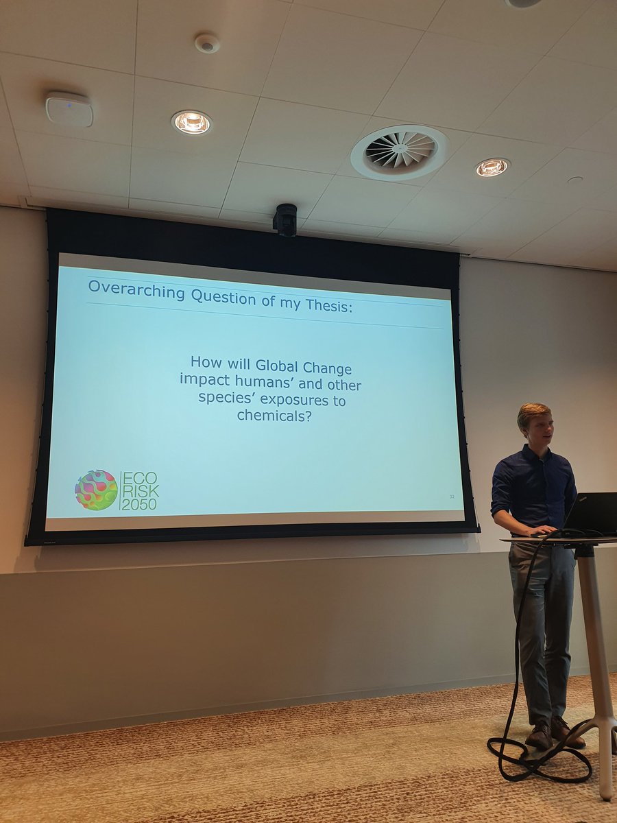 Answering the question of "How will #GlobalChange impacts humans' and other species' exposures to #chemicals?" is now <a href="/John_D_Hader/">John Hader</a>

#MarieCurious
#ECORISK2050