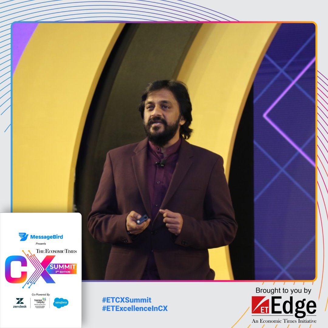 ET_Edge's tweet photo. #ETCXSummit | "According to me, orchestration beats sophistication" said Neeraj Pratap Sangani, CEO, @hansa_cequity at @messagebird presents the 3rd edition of The Economic Times CX Summit 2022 co-powered by @Zendesk | @hansa_cequity | @salesforce ! https://t.co/ZxB8YbMC9S