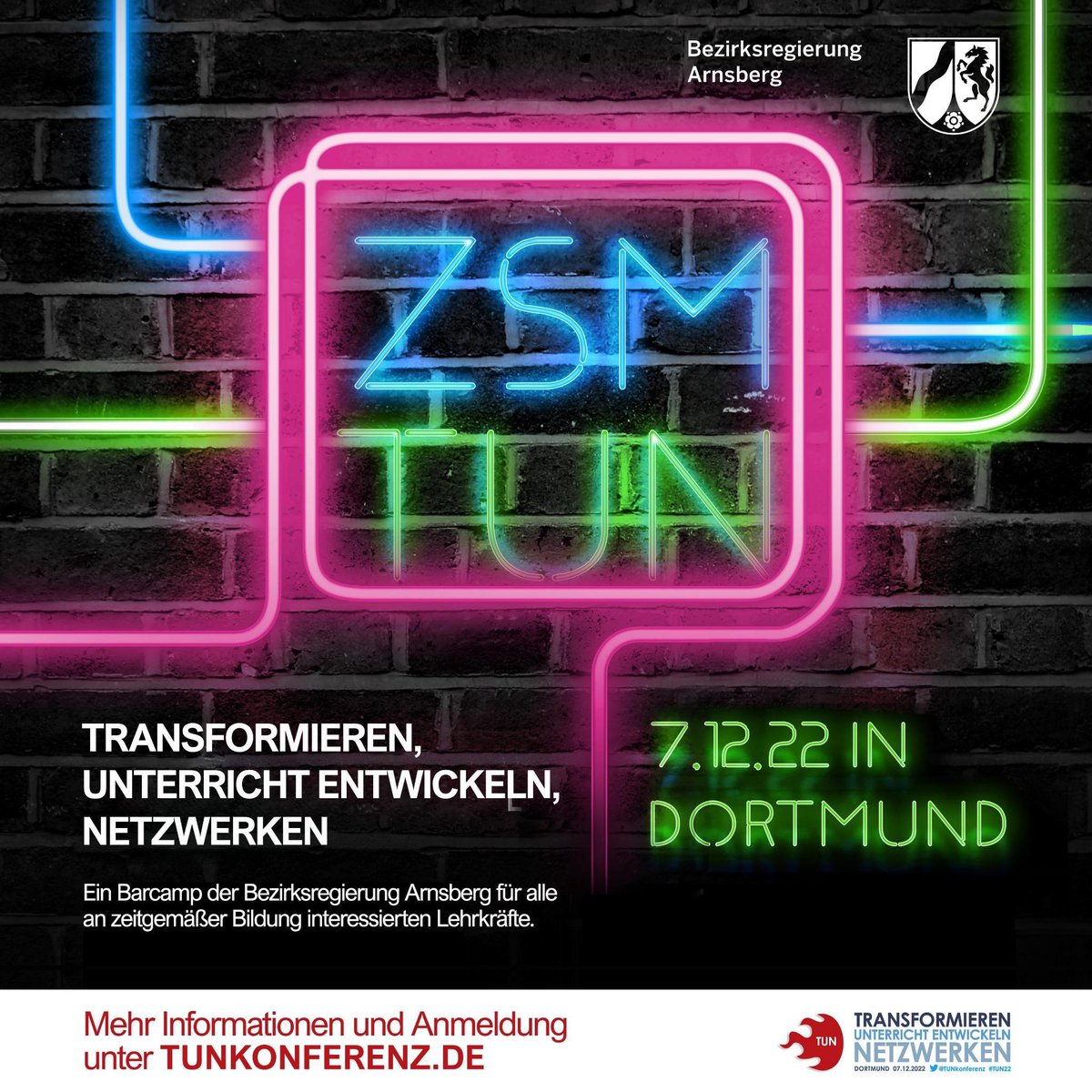 BOOM!
Die #TUN22 steht vor der Tür und freut sich über jeden Teilgebenden. Alle Infos und Anmeldung unter tunkonferenz.de
Wir freuen uns, Euch alle am 07.12.2022 in Dortmund wiederzusehen! 
#barcamp #lfbra #nrwedu