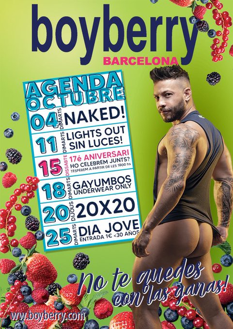 Y tu… que haces este octubre?

#gaybcn #gaybarcelona #boyberry #gayhot #gayboy #gaystud #gaykiss #gloryhole