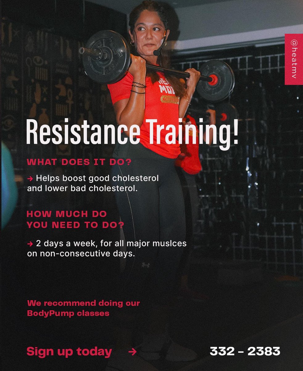 heatmv's tweet photo. Happy World Heart day 🫀 Celebrate World Heart day with a workout plan to get yourself a healthier heart! The combination of aerobic exercises &amp; resistance training is something that is already offered here in our goup fitness classes. 

Start today to ensure a healthier life. https://t.co/L1482RSuHi