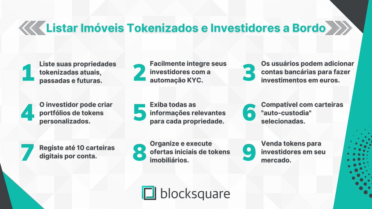 web3_Portugues's tweet photo. 👉A plataforma @blocksquare_io oferece aos clientes uma solução para criar, listar, emitir, #vender, distribuir, gerenciar, rastrear e #negociar #propriedades tokenizadas através do protocolo #Blocksquare.

#Criptomoedas #blockchain #tokenização #imobiliário #imóveis #ETH $BST https://t.co/nO3BDWdTsh