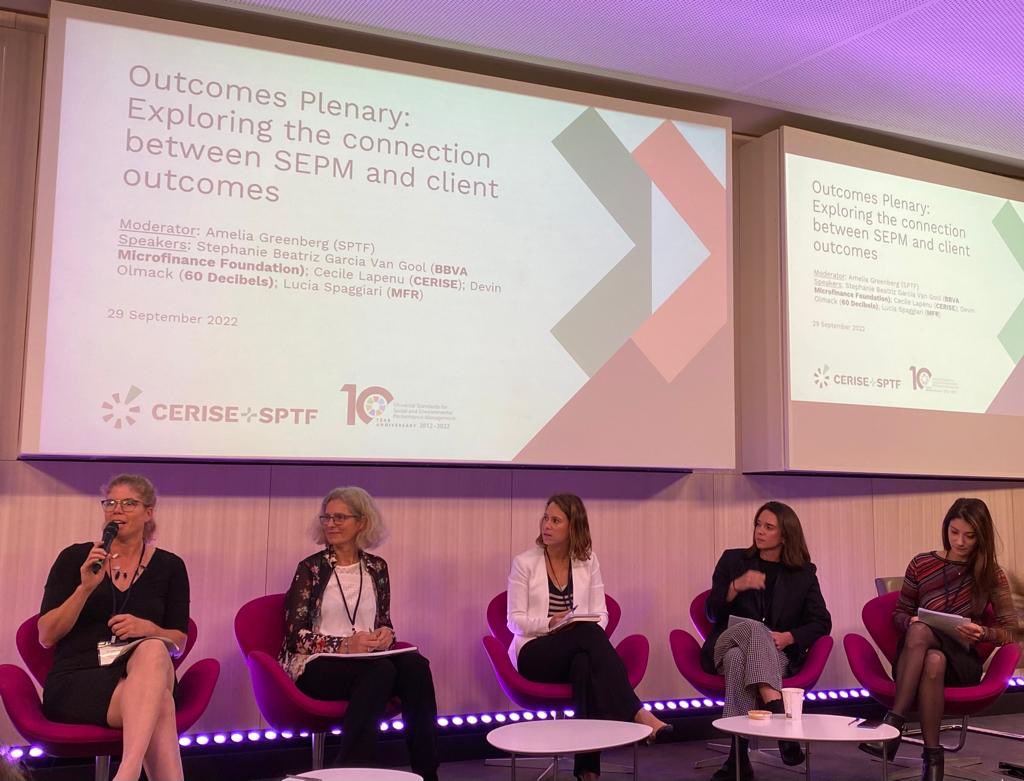 Plenary session on #Oucomes Management with <a href="/CeriseSPM/">CERISE</a> @SPTaskForce <a href="/60_decibels/">60 Decibels</a> <a href="/MicroFinRating/">MFR</a> BBVA Microfinance Foundation
