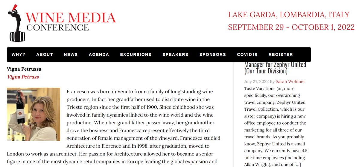 Honoured to take part to the @WineMediaCon on Saturday, Oct. 1st as speakers winemediaconference.org/speakers/
#VignaPetrussa #Schioppettino #slowwine #WMC22