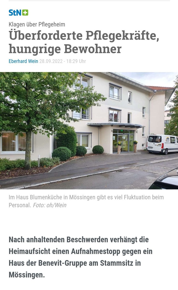 Preusse1983's tweet photo. Kann sich noch jemand an den Hernn #Pfister von #Benevit erinnern?Das ist der,der alle ungeimpften freigestellt hat.🥳
"Nach anhaltenden Beschwerden verhängt die Heimaufsicht einen Aufnahmestopp gegen ein Haus der Benevit-Gruppe am Stammsitz in Mössingen."
#pflegteuchdochselbst https://t.co/fL1JxlAtDG