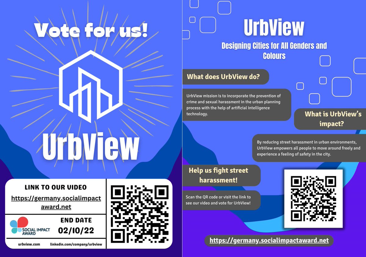 city_systems's tweet image. Did you know? At least 40% of women in Germany have been confronted with steet harassment. #UrbView wants to change that by incorporating prevention in the urban planning process. They are nominated for #SocialimpactAward (@SIAtweets) - watch their video: bit.ly/3LPwQ3g