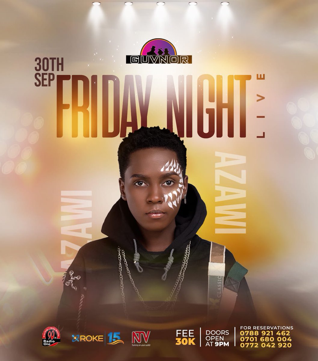 THE_WIZY's tweet photo. #BookAzawi | @Sirjaylor
This Friday #AzawiAtGuvnor with her entire band. Come out & letโs start the weekend in style with the Queen of Vibes @AzawiOfficial https://t.co/yG5aOlJhxw